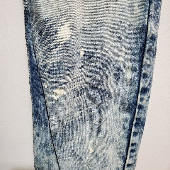 PREOWNED SZ 38X32 MENS LEVEL 7 DENIM DISTRESSED ACID WASH JEANS - Picture 3 of 16